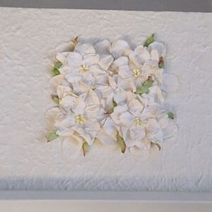 Wedding or  Quincenera Guest Book Handmade Mulberry Paper, Gardenias